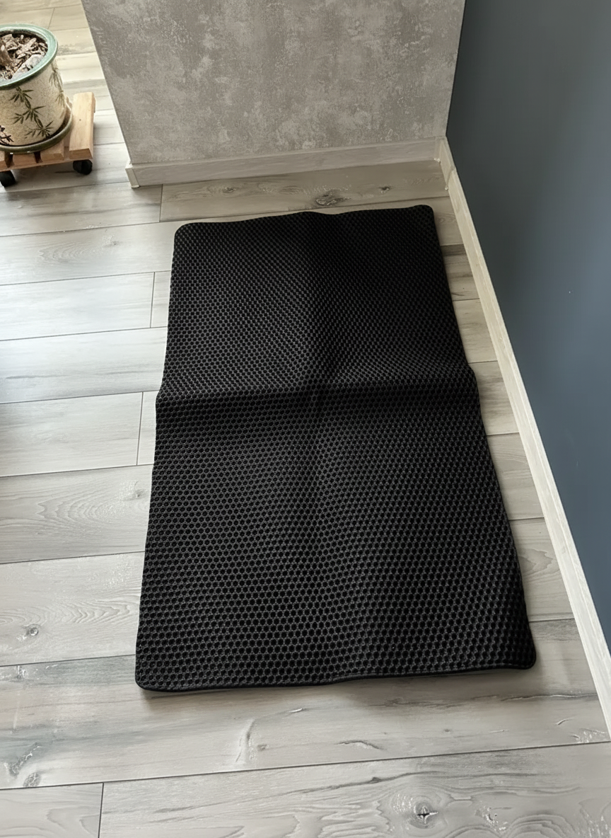 Black Cat Mat in Room Setting